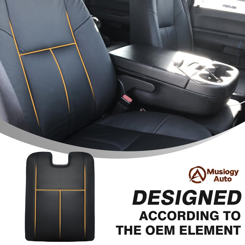 Muslogy Center Console Armrest Cover Compatible with Chevy Silverado/Tahoe & GMC Sierra/Yukon 2007-2013 Comfort Armrest Pad Arm Rest Cushion Vegan Leather Protector 1-Inch Extra Thick(Jump Seat ONLY) - Image 5